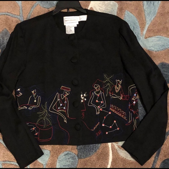 karin stevens Jackets & Blazers - Woman’s Black Pantsuit with Embellished Jacket